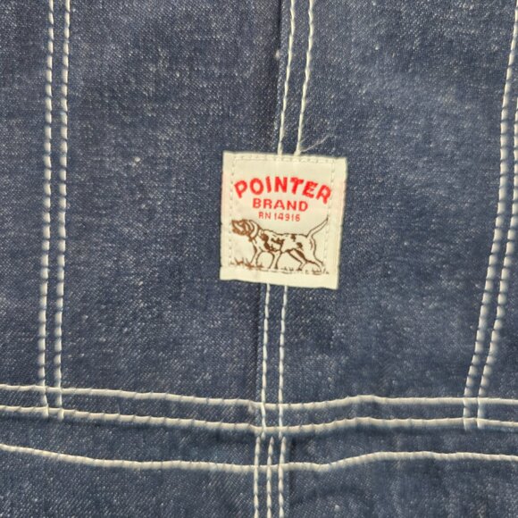 NWT Pointer carpenter bib overalls low back Size 34x29 blue work wear vintage - Picture 8 of 13